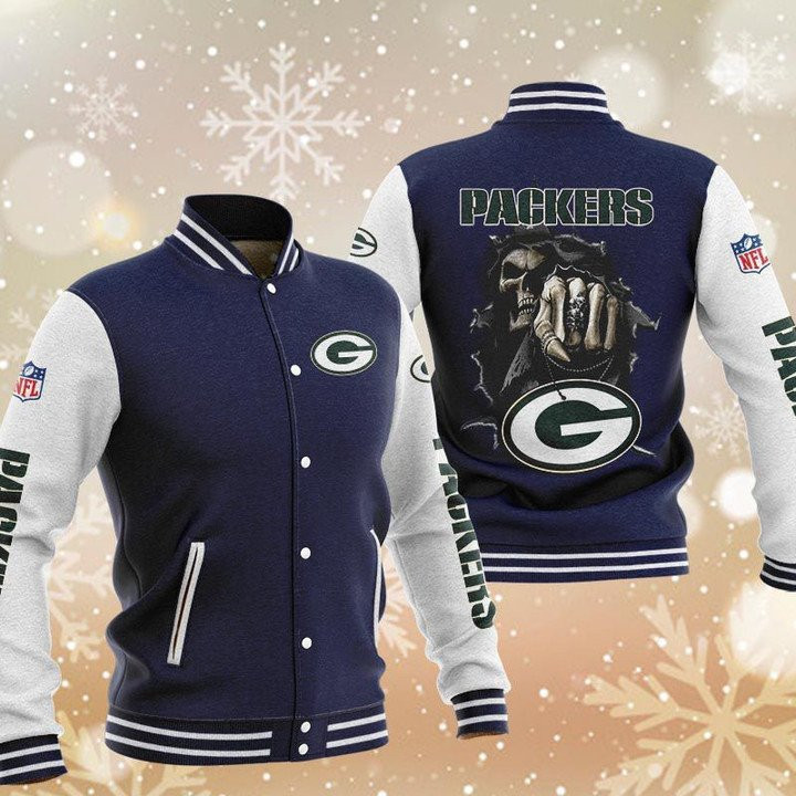 NFL Green Bay Packers Dark Blue Hades Boxing Baseball Jacket for Men & Women | NFL Team Fan Gift