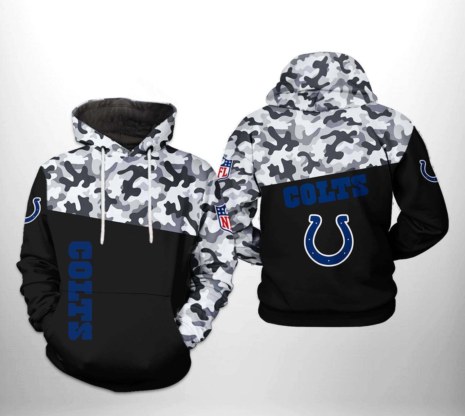 NFL Indianapolis Colts NFL Camo Veteran Team 3D All Over Print Hoodie & Zip Hoodie