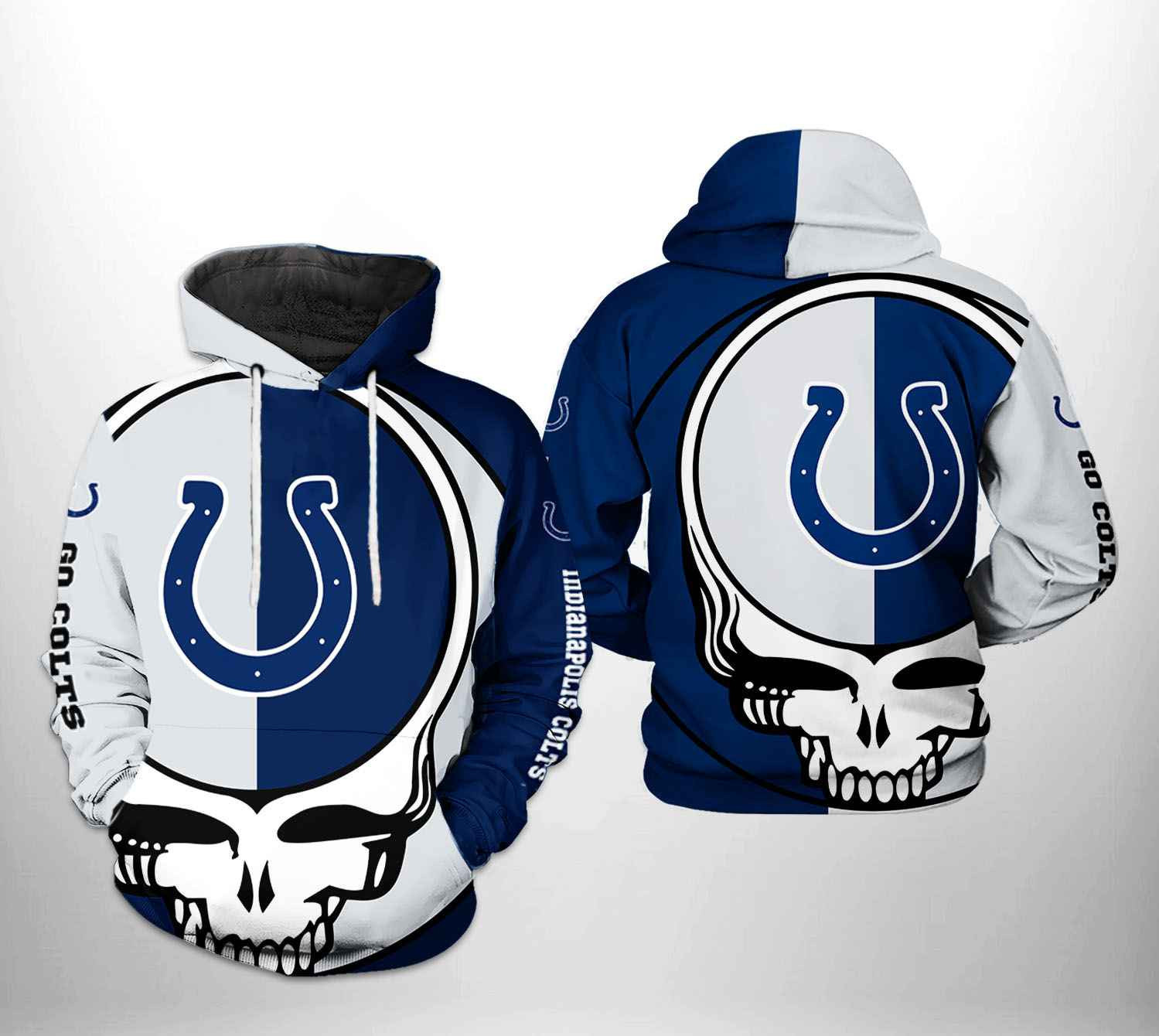 NFL Indianapolis Colts NFL Grateful Dead 3D All Over Print Hoodie & Zip Hoodie