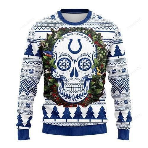 Nfl Indianapolis Colts Skull Ugly Christmas Sweater,