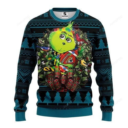 Nfl Jacksonville Jaguars Grinch Hug Ugly Christmas Sweater,