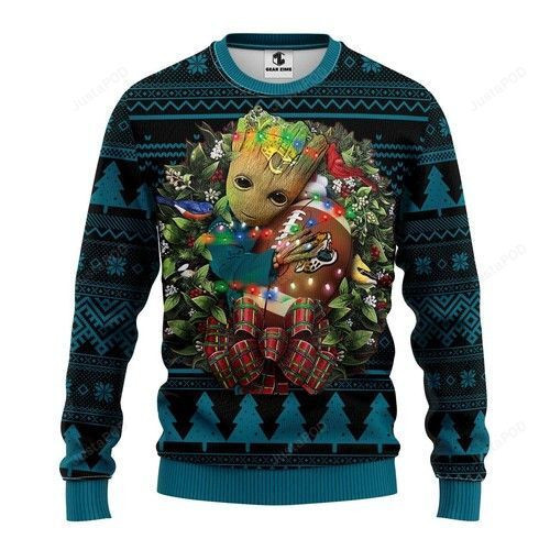 Nfl Jacksonville Jaguars Groot Hug Ugly Christmas Sweater,