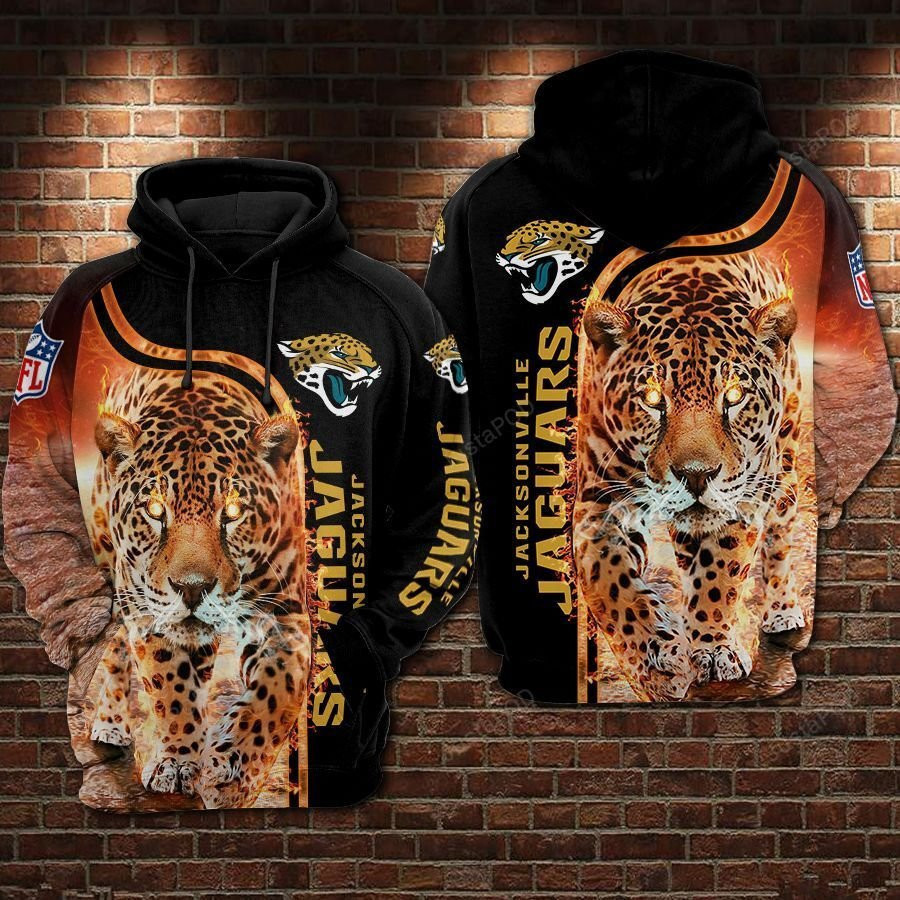 NFL Jacksonville Jaguars Nfl Football Tiger Fire 3D All Over Print Hoodie & Zip Hoodie
