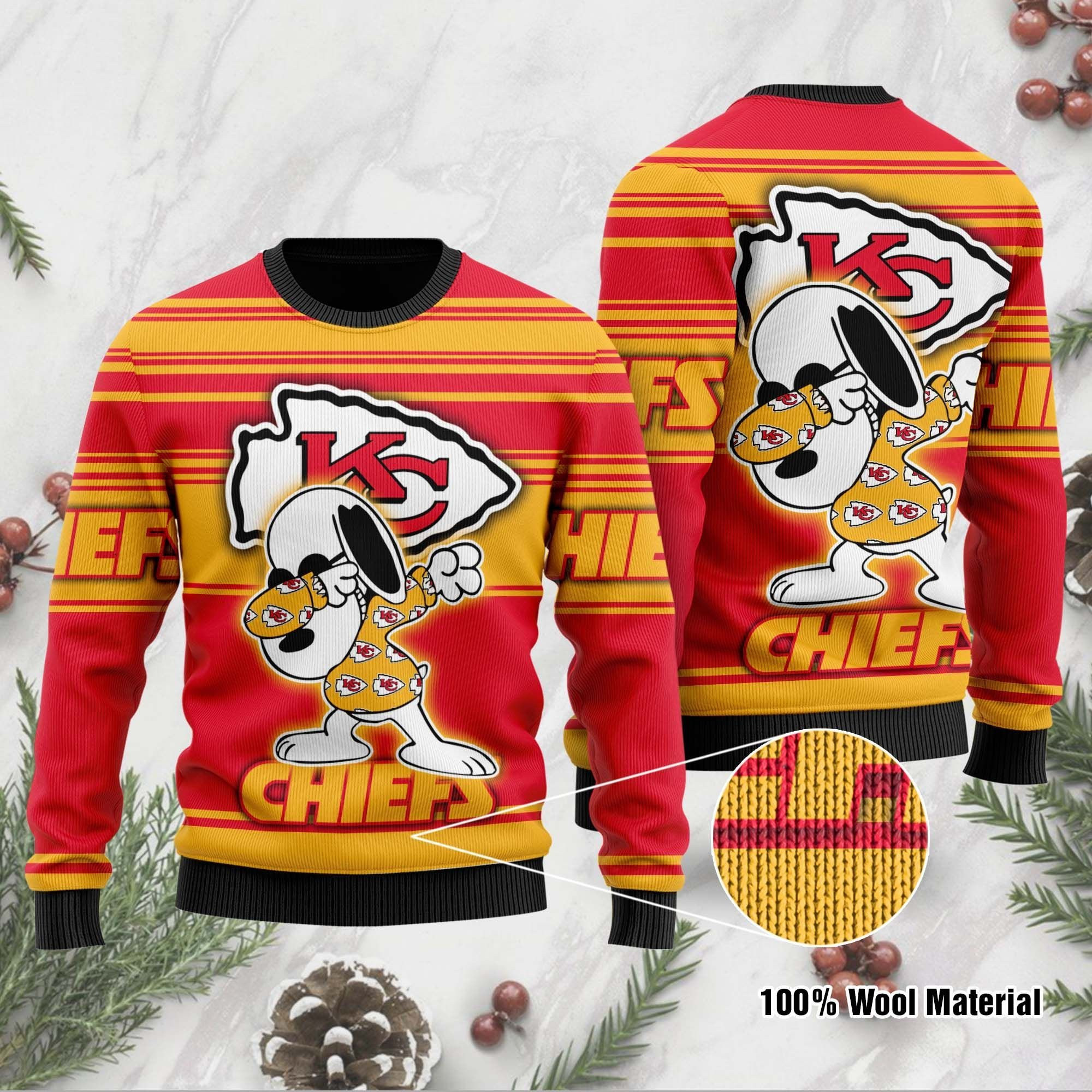 NFL Kansas City Chiefs D Full Printed Sweater Shirt For Football Fan Nfl Jersey Ugly Christmas Sweater, Perfect Holiday Gift