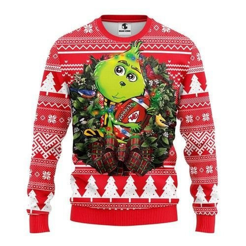 Nfl Kansas City Chiefs Grinch Hug Gg Assortment Ugly Christmas Sweater, Perfect Holiday Gift