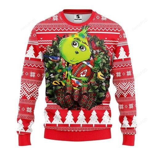 Nfl Kansas City Chiefs Grinch Hug Ugly Christmas Sweater, Perfect Holiday Gift