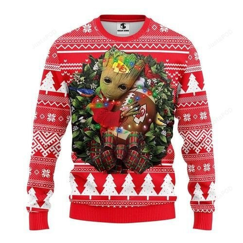 Nfl Kansas City Chiefs Groot Hug Ugly Christmas Sweater,