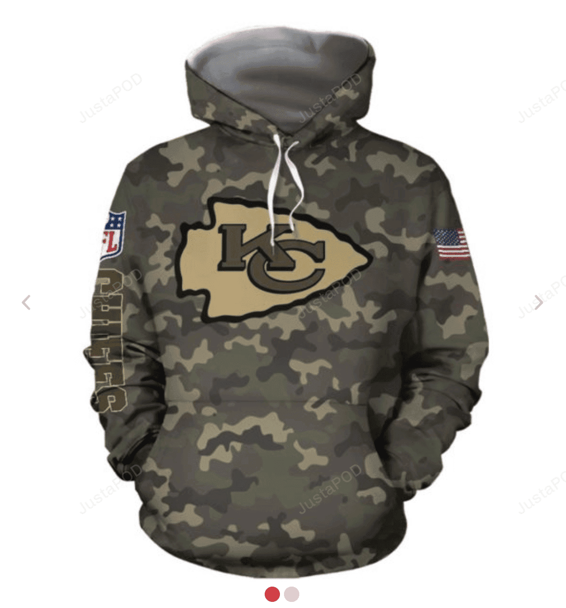 NFL Kansas City Chiefs NFL Camo 3D All Over Print Hoodie & Zip Hoodie