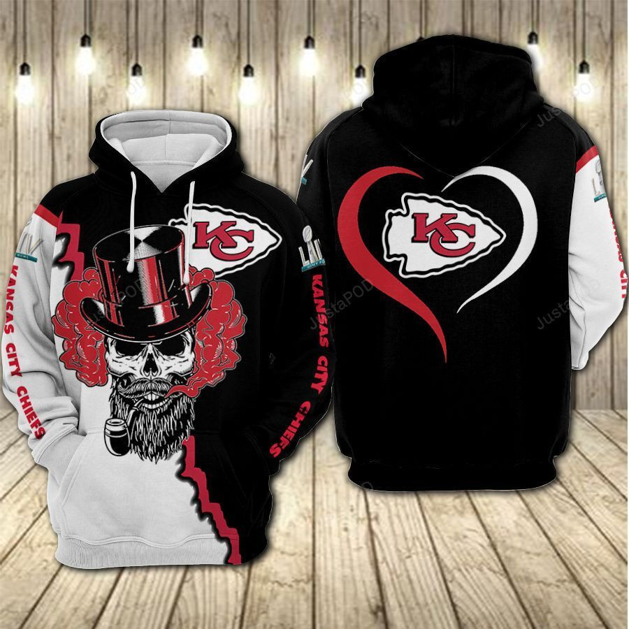 NFL Kansas City Chiefs Nfl Football Skull Smoke 3D All Over Print Hoodie & Zip Hoodie