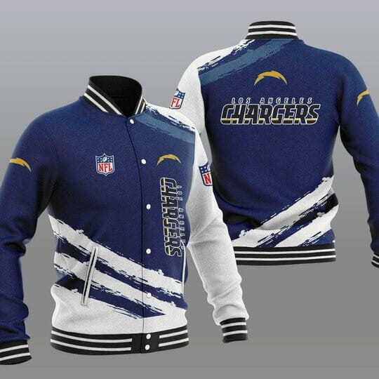 NFL Los Angeles Chargers Blue White Varsity Baseball Jacket for Men & Women | NFL Team Fan Gift