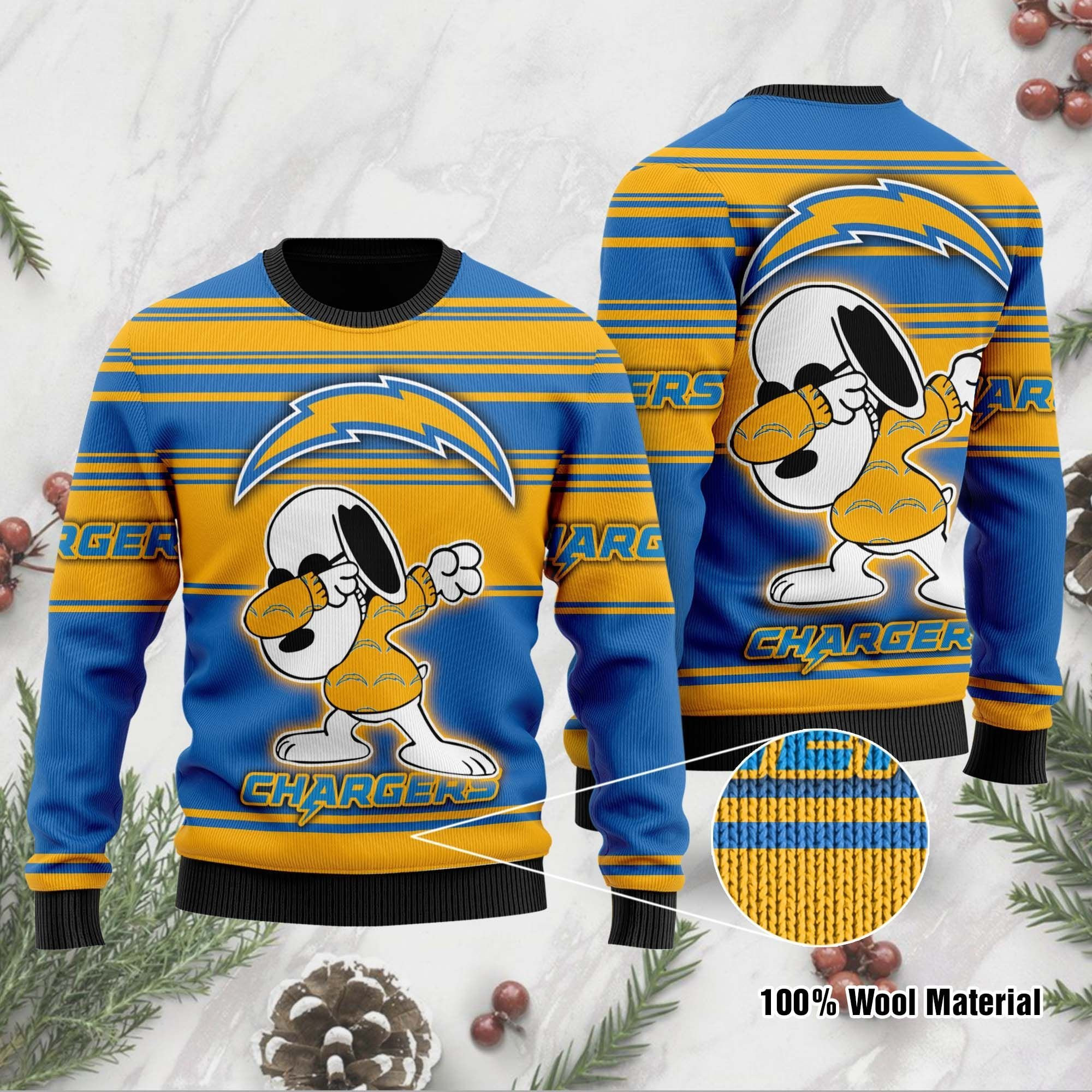 NFL Los Angeles Chargers D Full Printed Sweater Shirt For Football Fan Nfl Jersey Ugly Christmas Sweater, Perfect Holiday Gift