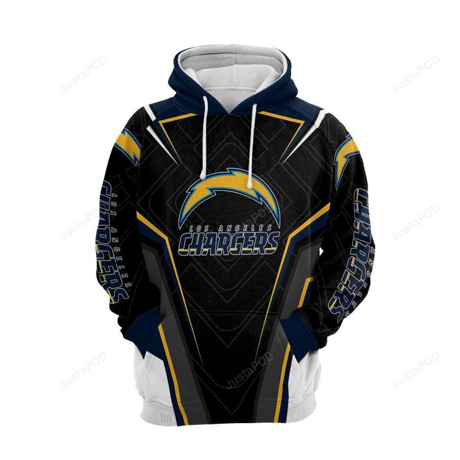 NFL Los Angeles Chargers Nfl Football Balls Black Blue 3D All Over Print Hoodie & Zip Hoodie