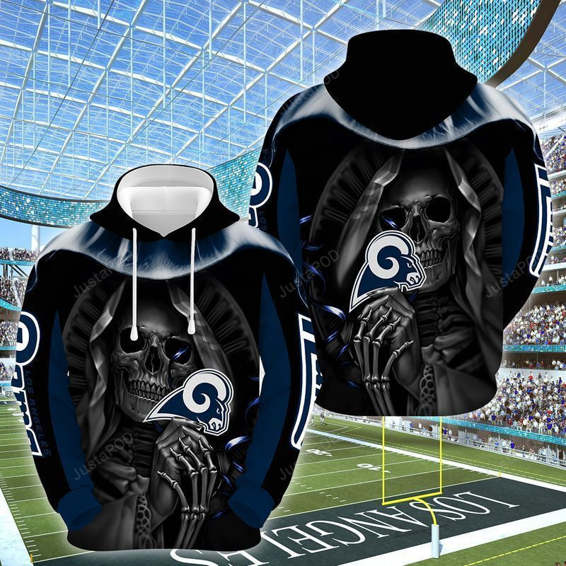 NFL Los Angeles Rams Nfl Football Skull Hold Logo 3D All Over Print Hoodie & Zip Hoodie