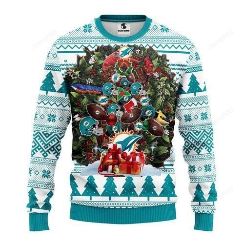 Nfl Miami Dolphins Ugly Christmas Sweater, Perfect Holiday Gift