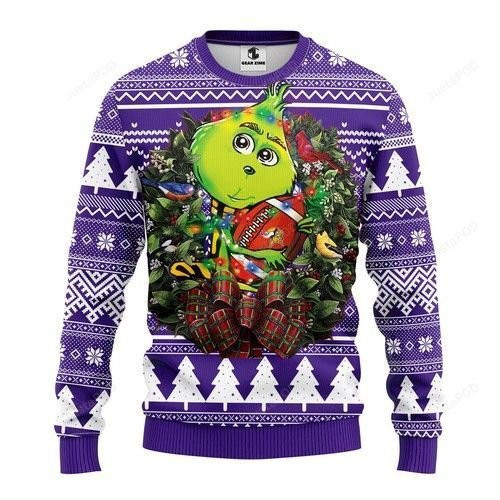 Nfl Minnesota Vikings Grinch Hug Ugly Christmas Sweater,