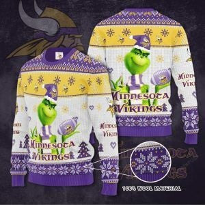 Nfl Minnesota Vikings Grinch Winter Ugly Christmas Sweater