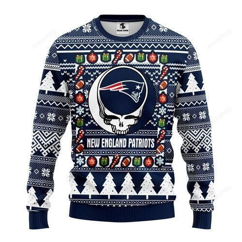Nfl New England Patriots Grateful Dead Ugly Christmas Sweater,
