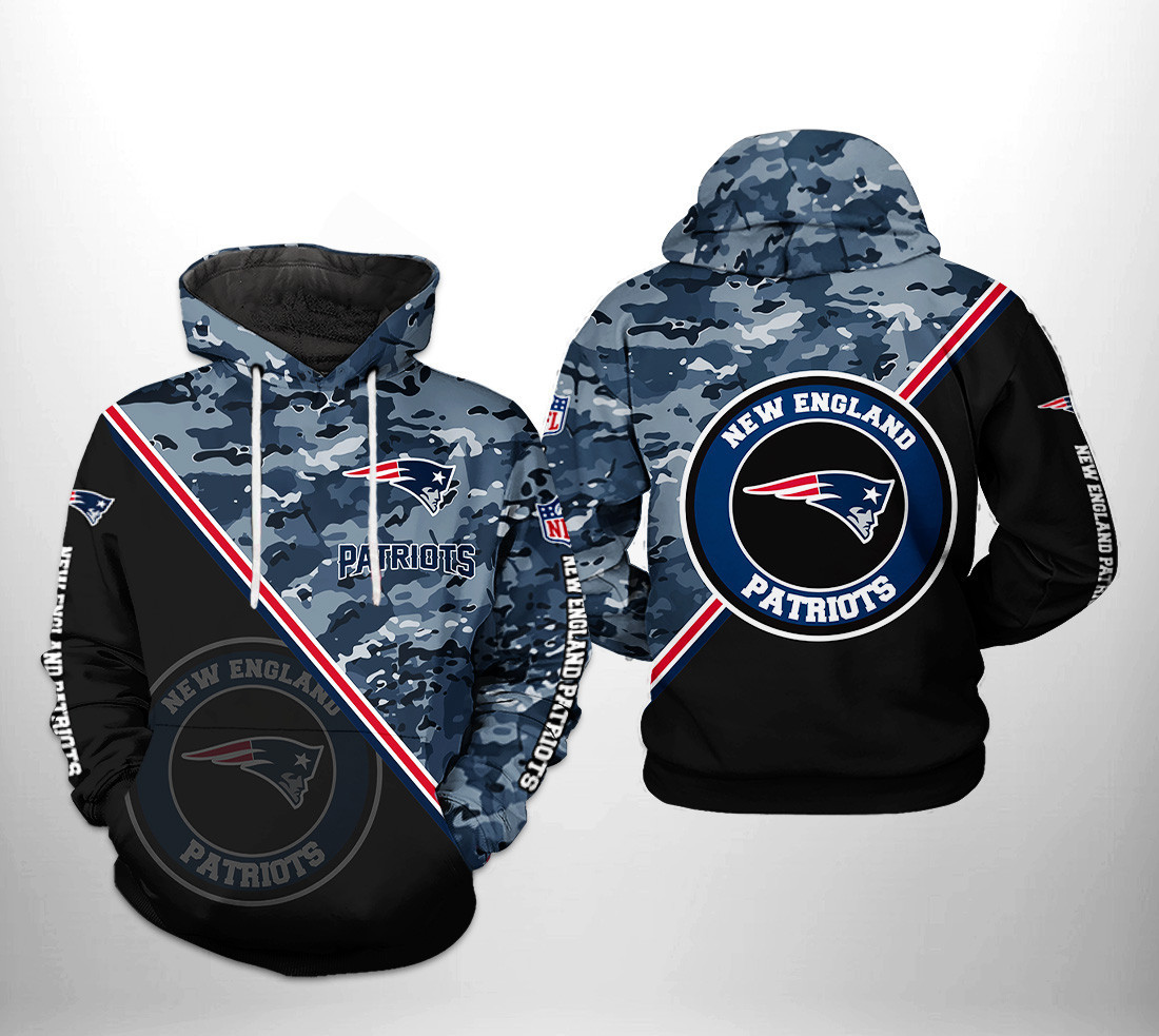 NFL New England Patriots NFL Camo Team 3D All Over Print Hoodie & Zip Hoodie