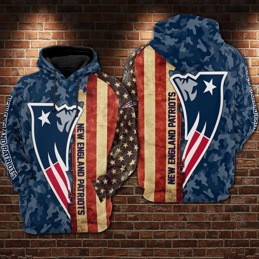 NFL New England Patriots Nfl Football Camouflage 3D All Over Print Hoodie & Zip Hoodie