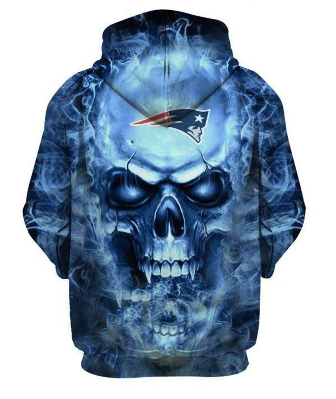 NFL New England Patriots Nfl Football Skull 3D All Over Print Hoodie & Zip Hoodie