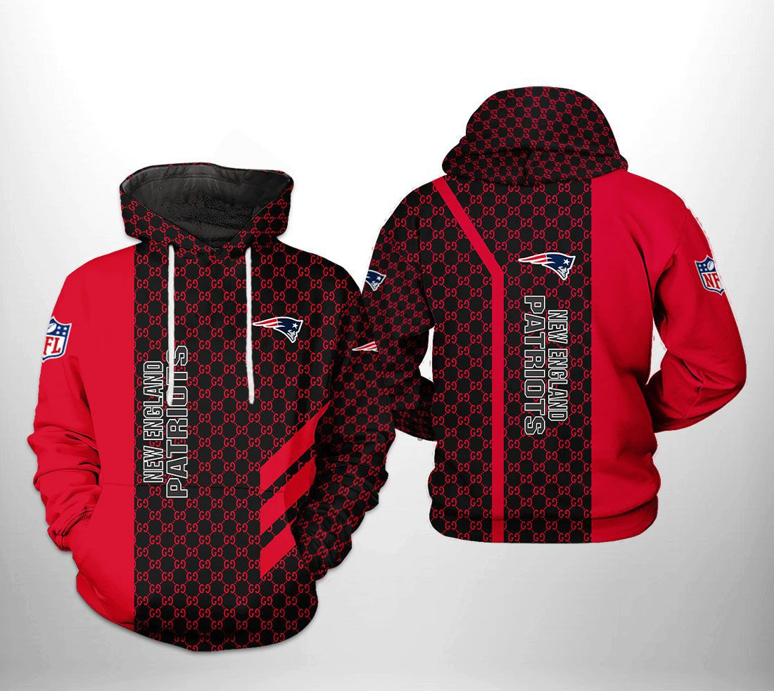 NFL New England Patriots NFL Team Pattern Mix 3D All Over Print Hoodie & Zip Hoodie