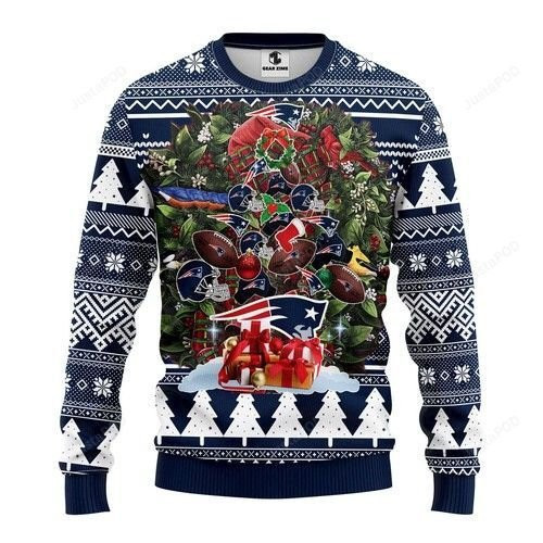 Nfl New England Patriots Tree Christmas Ugly Christmas Sweater,