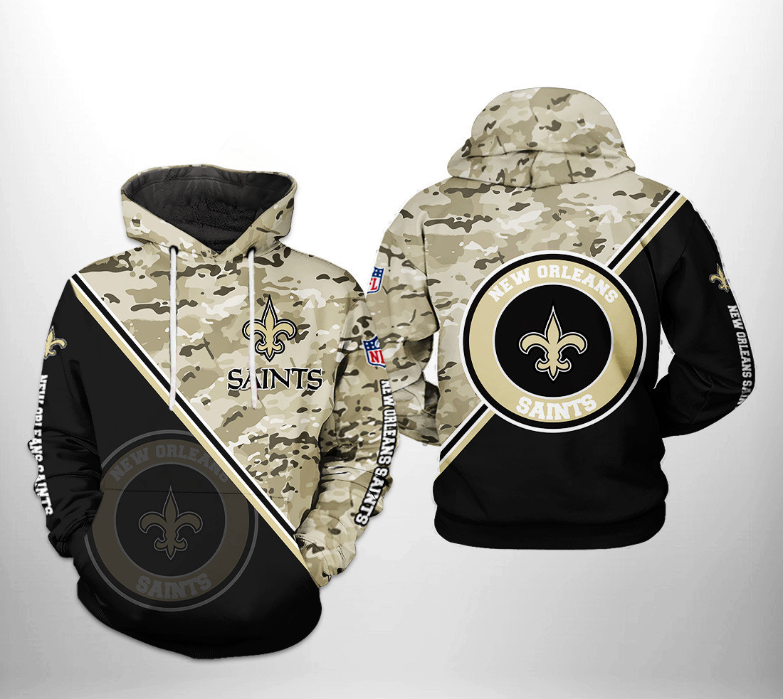 NFL New Orleans Saints NFL Camo Team 3D All Over Print Hoodie & Zip Hoodie