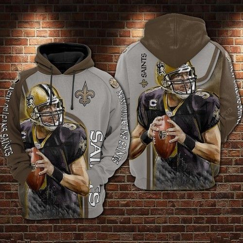 NFL New Orleans Saints Nfl Football Drew Brees 3D All Over Print Hoodie & Zip Hoodie