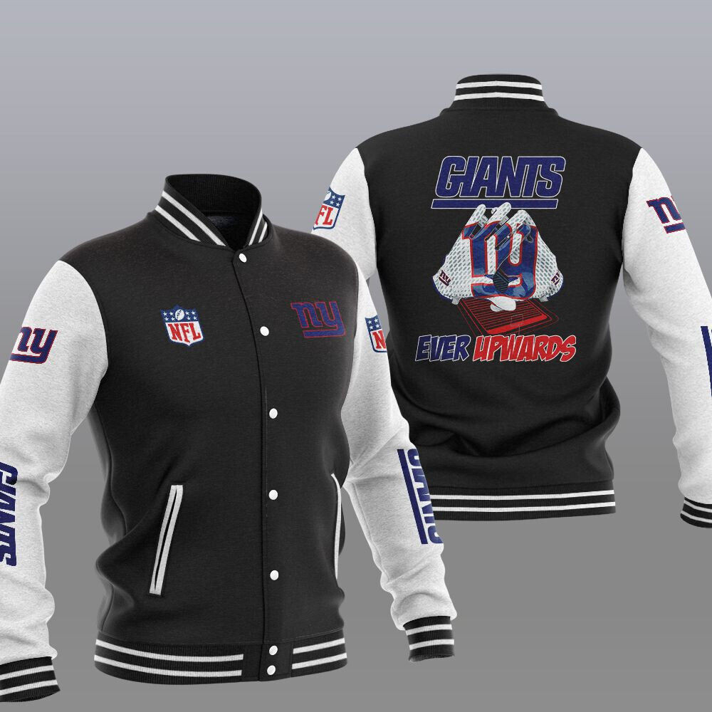 NFL New York Giants Black Ever Upwards Baseball Jacket Varsity Baseball Jacket for Men & Women | NFL Team Fan Gift