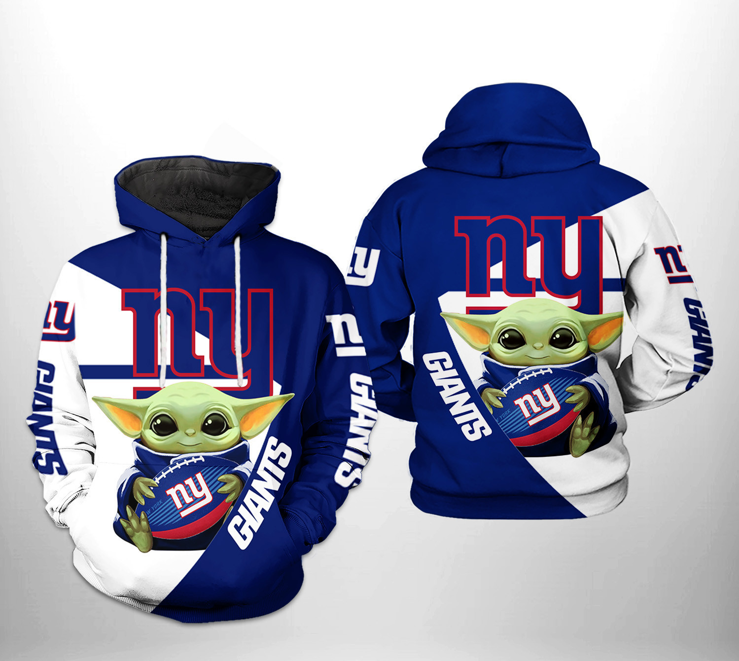 NFL New York Giants NFL Baby Yoda Team 3D All Over Print Hoodie & Zip Hoodie