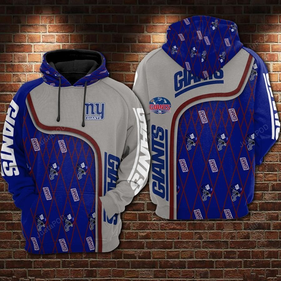 NFL New York Giants Nfl Football Blue Gray 3D All Over Print Hoodie & Zip Hoodie