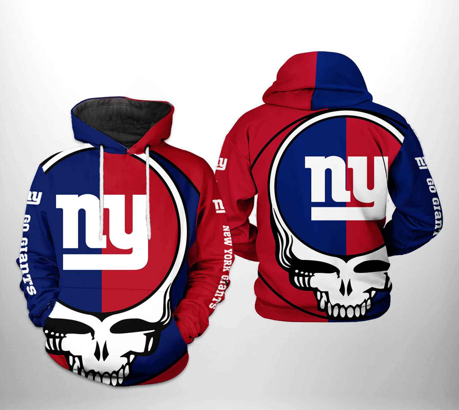 NFL New York Giants NFL Grateful Dead 3D All Over Print Hoodie & Zip Hoodie