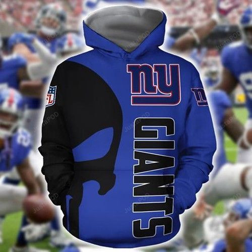 NFL New York Giants Nfl Skull New York Giants 3D All Over Print Hoodie & Zip Hoodie
