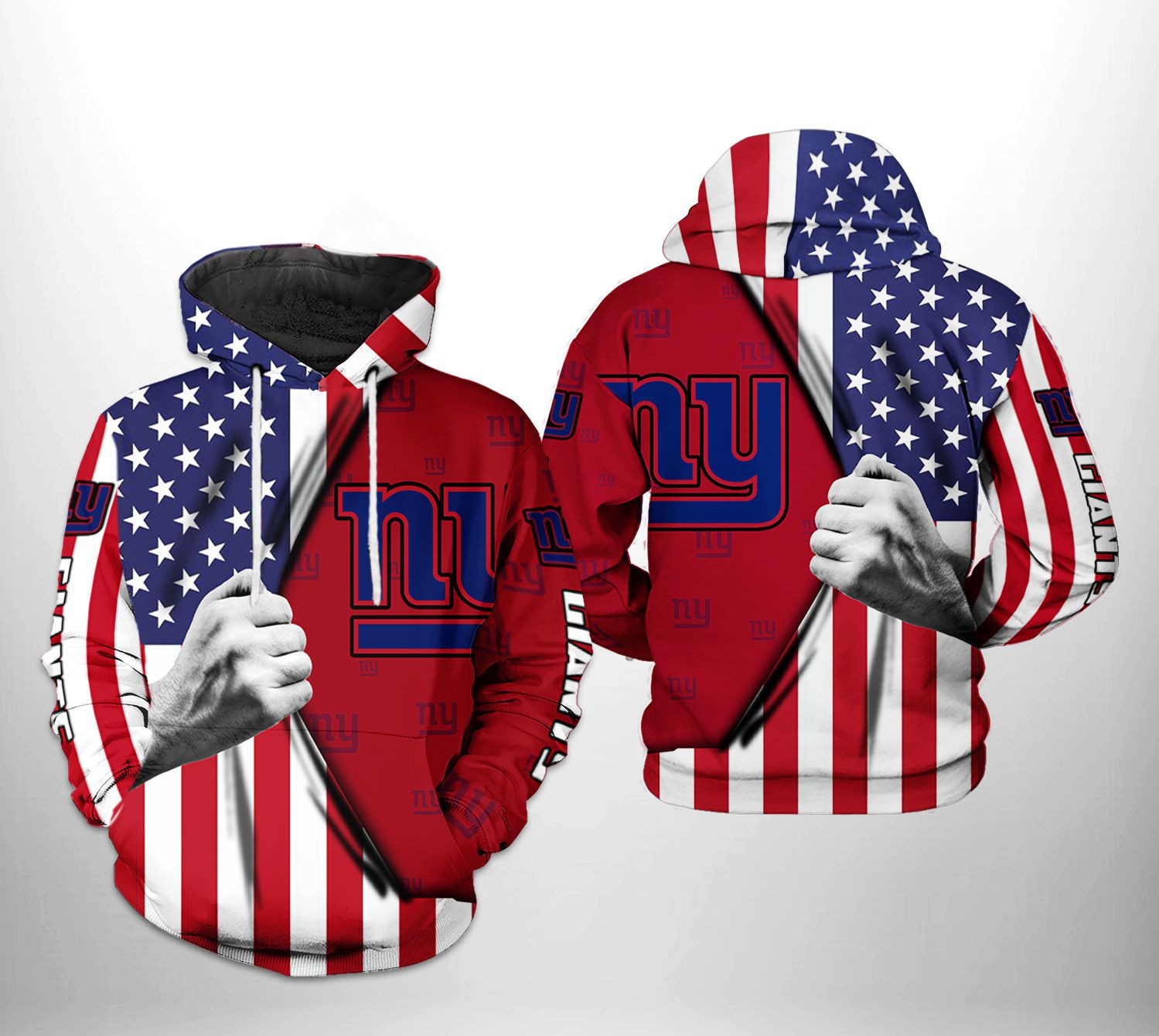 NFL New York Giants NFL US Flag Team 3D All Over Print Hoodie & Zip Hoodie