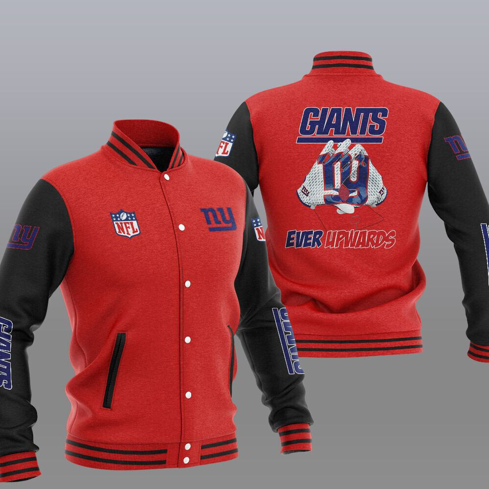 NFL New York Giants Red Ever Upwards Baseball Jacket Varsity Baseball Jacket for Men & Women | NFL Team Fan Gift