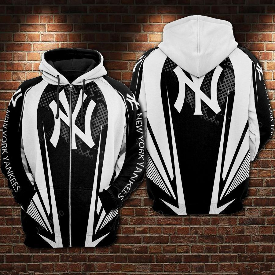 NFL New York Yankees Nfl Football Big Logo Black White 3D All Over Print Hoodie & Zip Hoodie