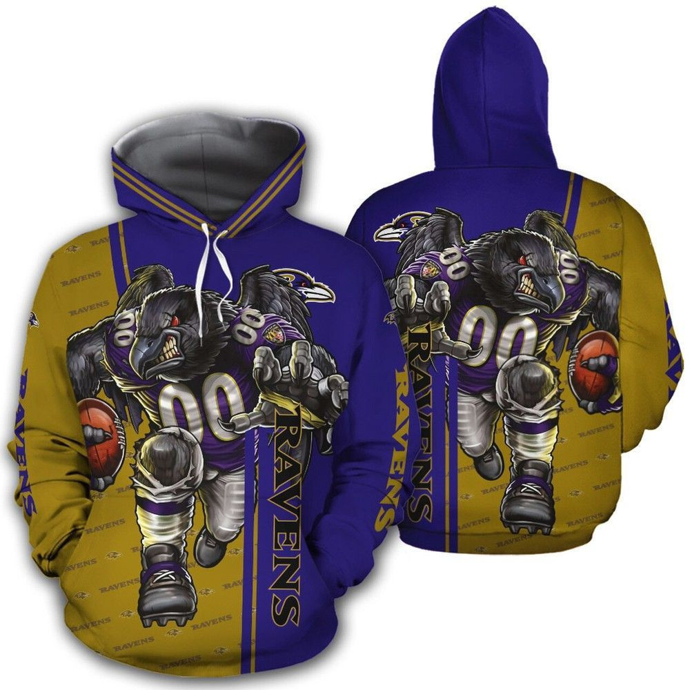 NFL NFL Baltimore Ranves 3D All Over Print Hoodie & Zip Hoodie
