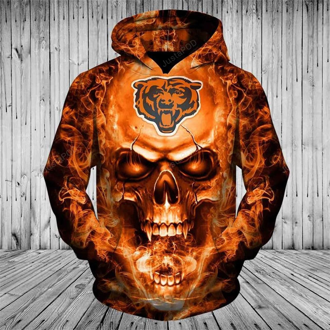 NFL NFL Chicago Bears Skull 3D All Over Print Hoodie & Zip Hoodie