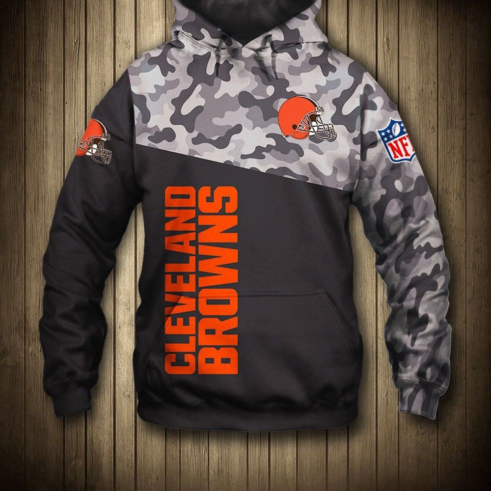 NFL NFL Cleveland Browns Camo 3D All Over Print Hoodie & Zip Hoodie