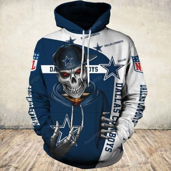NFL NFL Dallas Cowboys Skull 3D All Over Print Hoodie & Zip Hoodie