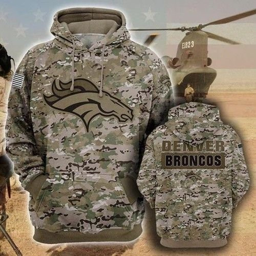 NFL Nfl Denver Broncos Camouflage Veteran 2020 3D All Over Print Hoodie & Zip Hoodie