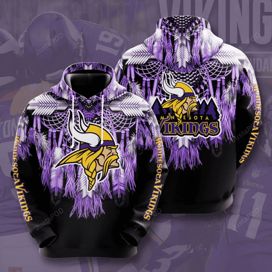 NFL NFL Minnesota Vikings Native 3D All Over Print Hoodie & Zip Hoodie