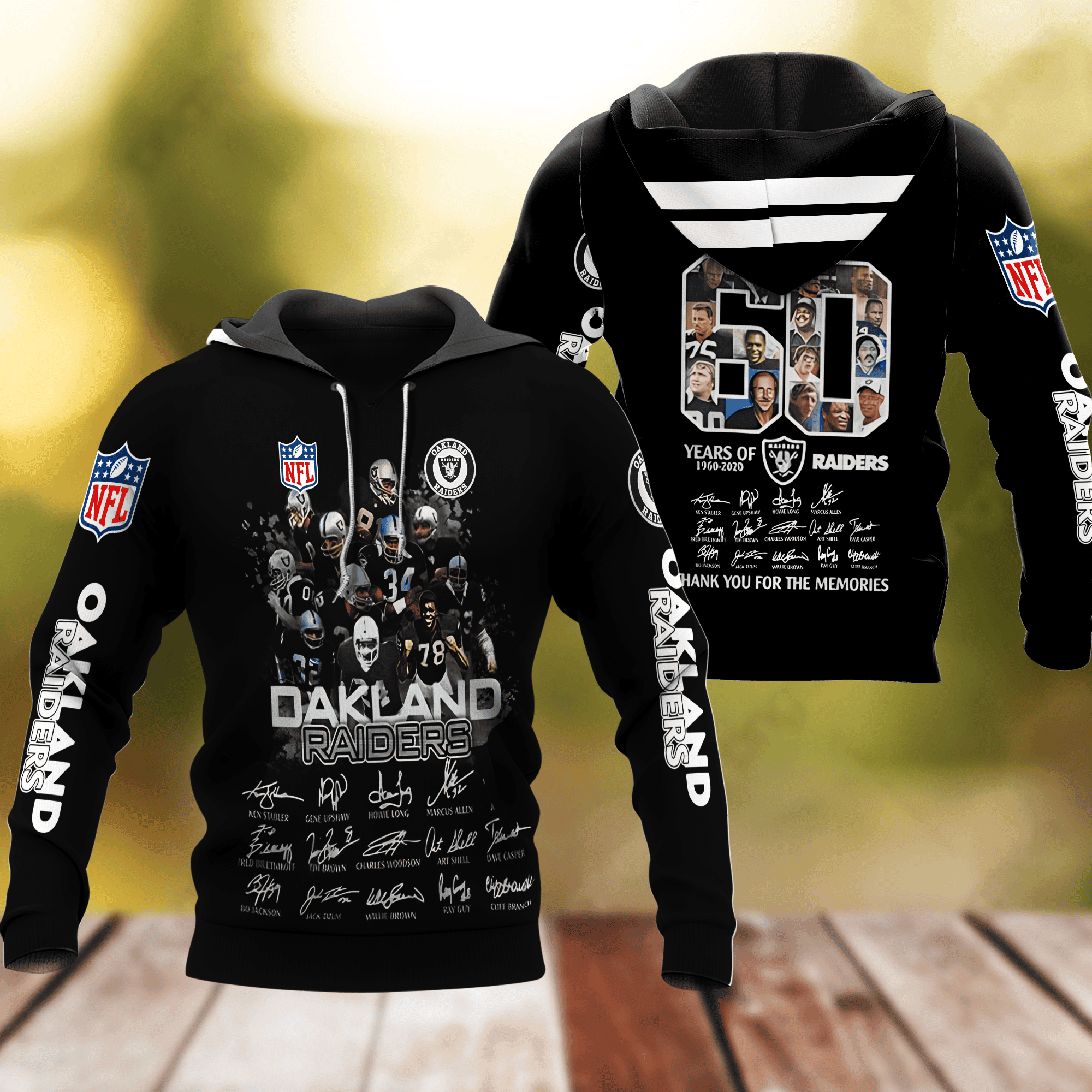 NFL Oakland Raiders Nfl Football 60th Anniversary 3D All Over Print Hoodie & Zip Hoodie