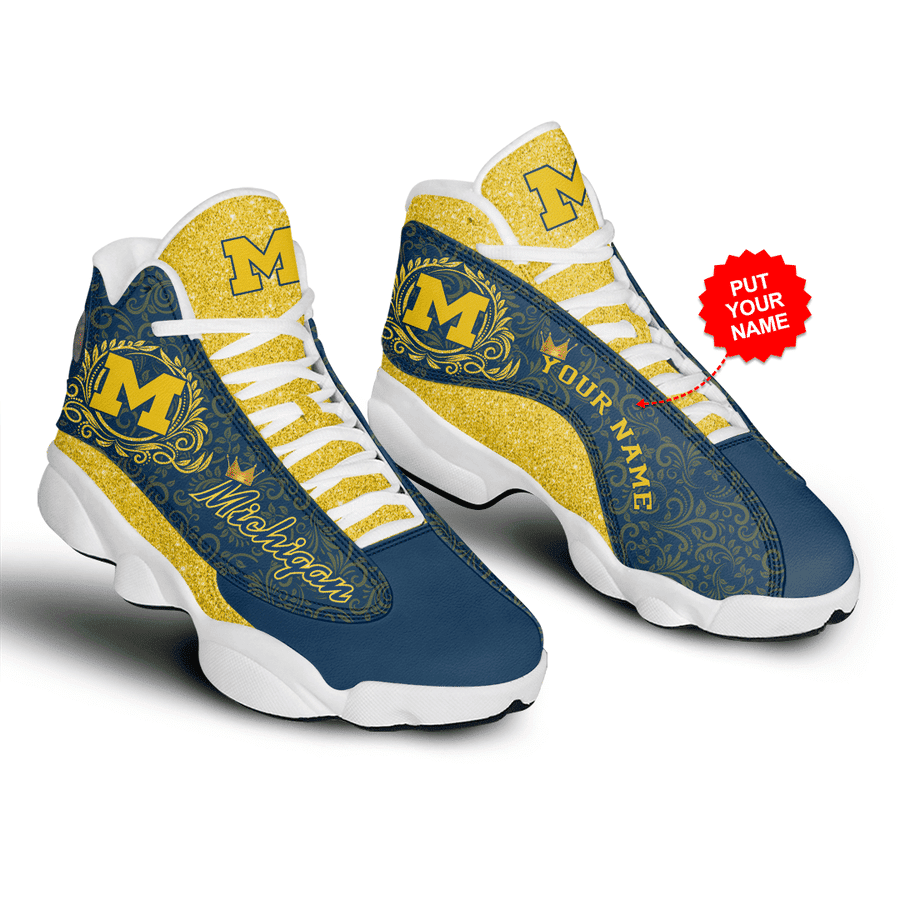 NFL Personalized Michigan Wolverines Nfl Football Jd13 Sneaker Shoes