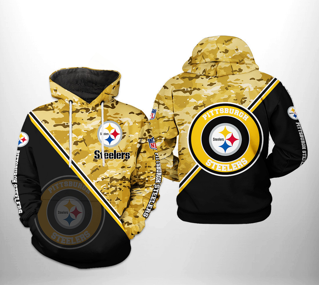 NFL Pittsburgh Steelers NFL Camo Team 3D All Over Print Hoodie & Zip Hoodie