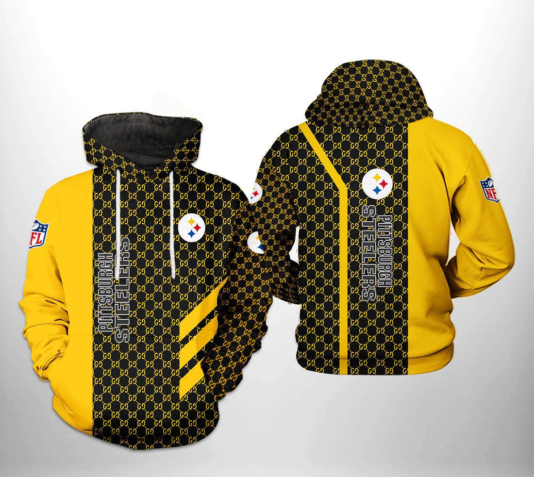 NFL Pittsburgh Steelers NFL Team Pattern Mix 3D All Over Print Hoodie & Zip Hoodie