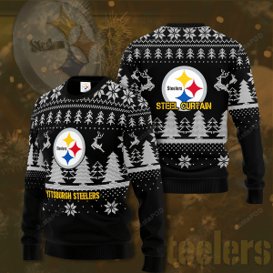 Nfl Pittsburgh Steelers Steel Curtain Ugly Christmas Sweater