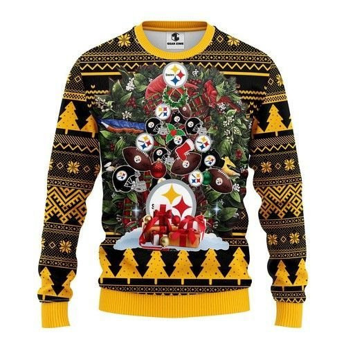 Nfl Pittsburgh Steelers Tree Christmas Ugly Christmas Sweater, Perfect Holiday Gift