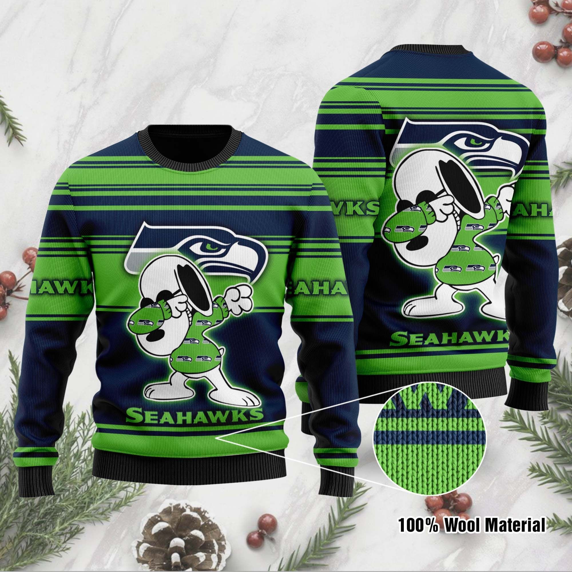 NFL Seattle Seahawks D Full Printed Sweater Shirt For Football Fan Nfl Jersey Ugly Christmas Sweater, Perfect Holiday Gift