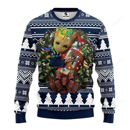 Nfl Seattle Seahawks Groot Hug Ugly Christmas Sweater,